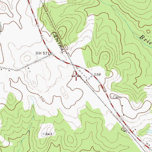 Topographic Map of Abbott Cemetery, GA