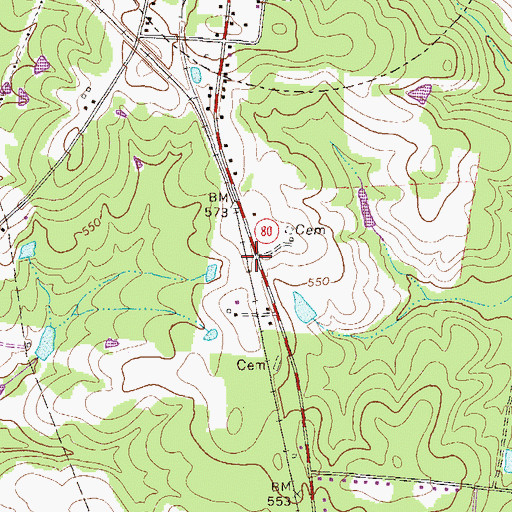 Topographic Map of Ambassador Church, GA