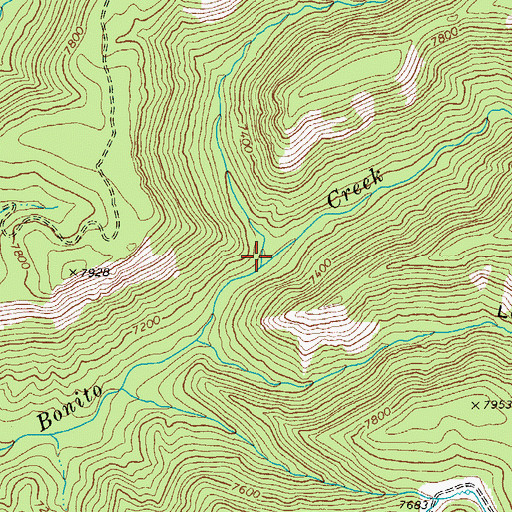 Topographic Map of Squaw Creek, AZ
