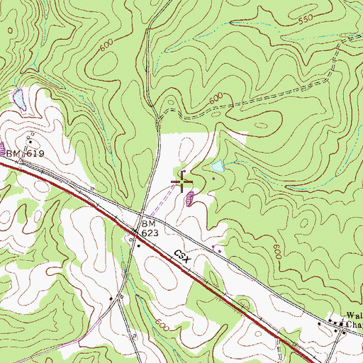 Topographic Map of Barksdale Cemetery, GA