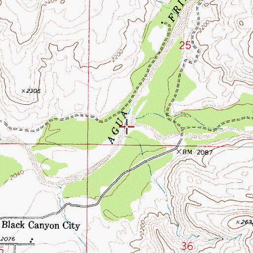 Topographic Map of Squaw Creek, AZ