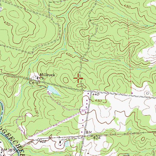 Topographic Map of Brinson-Latimer Cemetery, GA