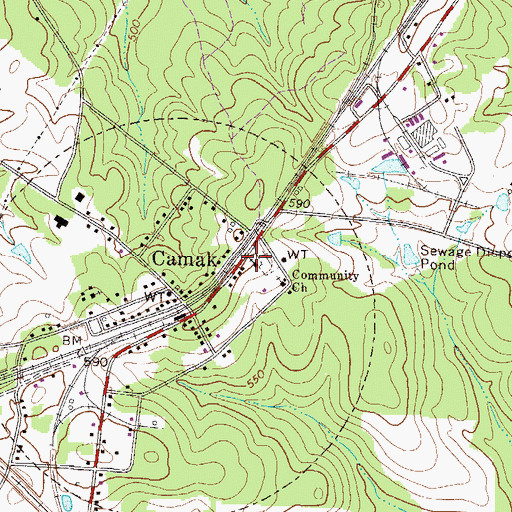 Topographic Map of Camak Methodist Church, GA