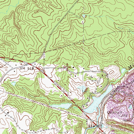 Topographic Map of Cloud Cemetery, GA
