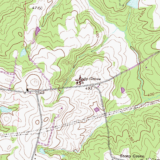 Topographic Map of Cody Grove Cemetery, GA
