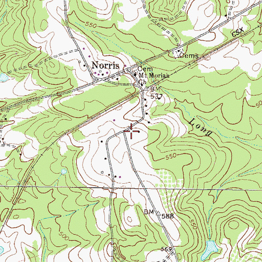 Topographic Map of Dooley Cemetery, GA