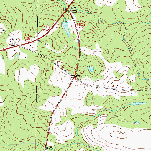 Topographic Map of Four Points, GA