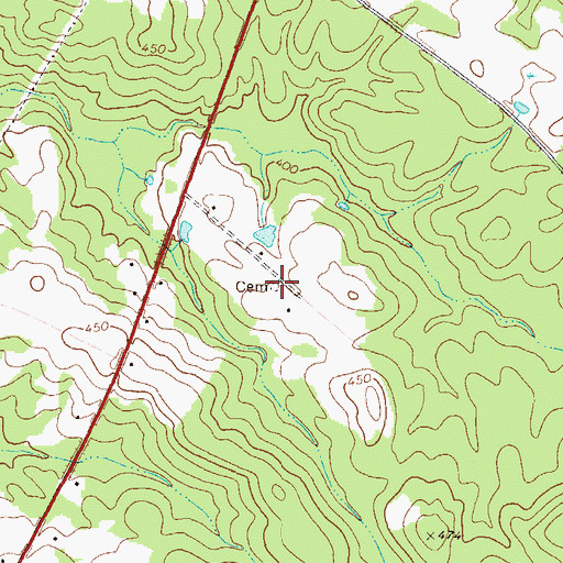 Topographic Map of Fowler Cemetery, GA