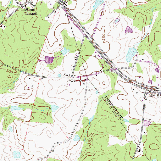 Topographic Map of Hardaway Cemetery, GA