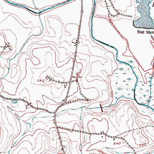 Topographic Map of Huff Cemetery, GA