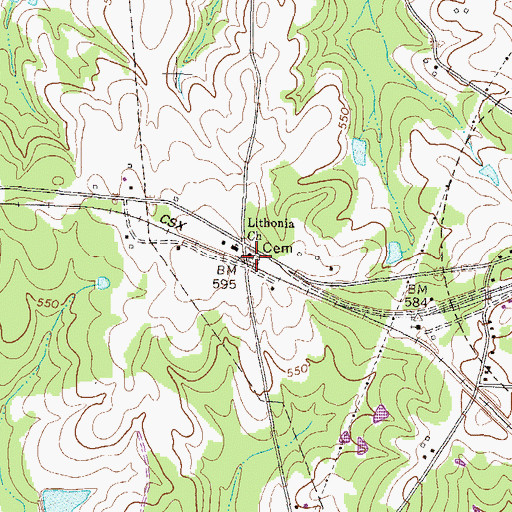 Topographic Map of Lithonia Cemetery, GA