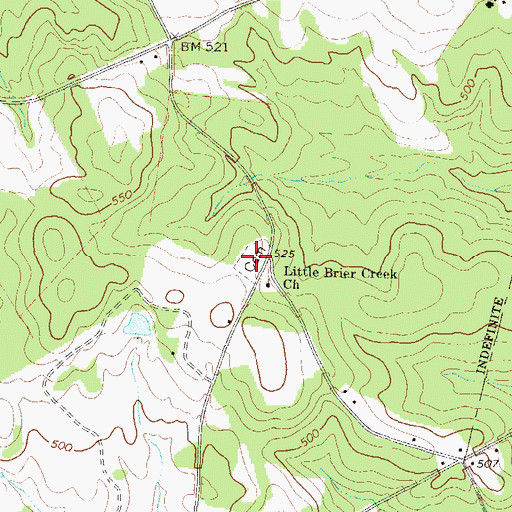 Topographic Map of Little Briar Creek Cemetery, GA