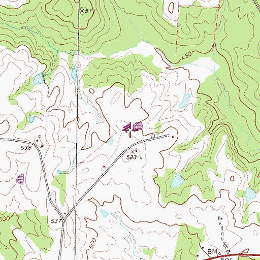 Topographic Map of Mayes Cemetery, GA