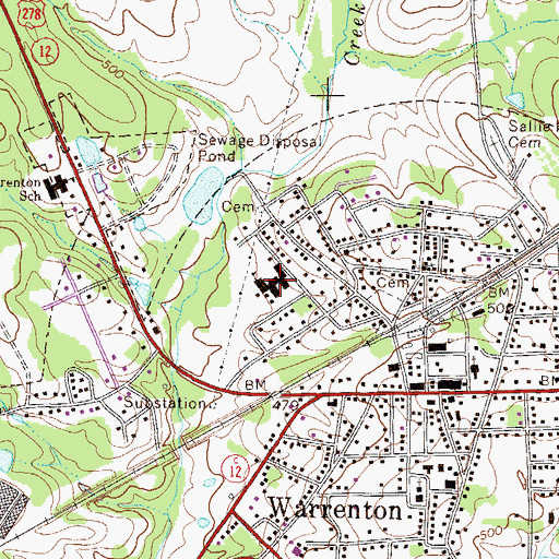 Topographic Map of Mildred E Freeman Elementary School, GA