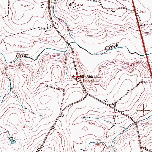 Topographic Map of Mount Aldred Cemetery, GA