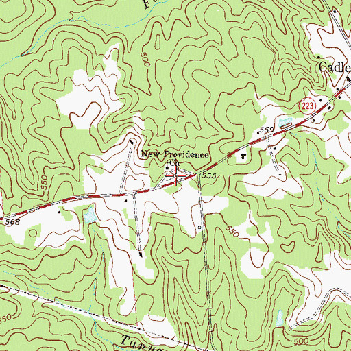 Topographic Map of New Providence Cemetery, GA