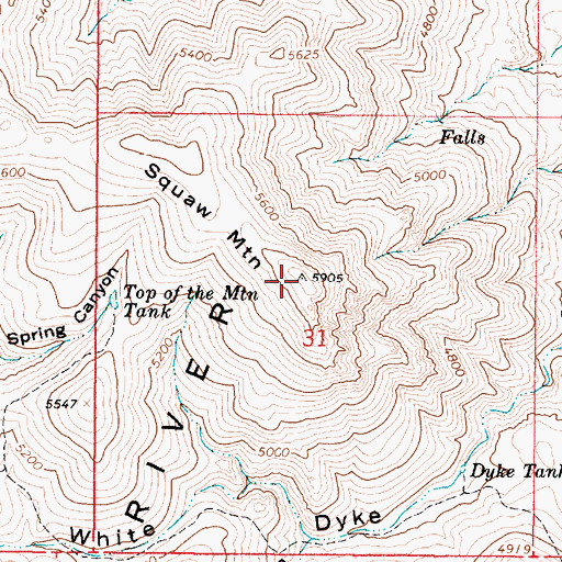 Topographic Map of Squaw Mountain, AZ