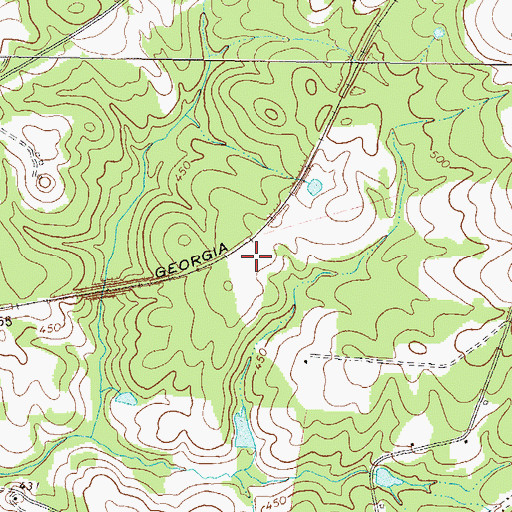 Topographic Map of Pate Cemetery, GA