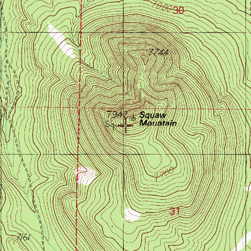 Topographic Map of Squaw Mountain, AZ