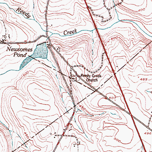 Topographic Map of Reedy Creek Cemetery, GA