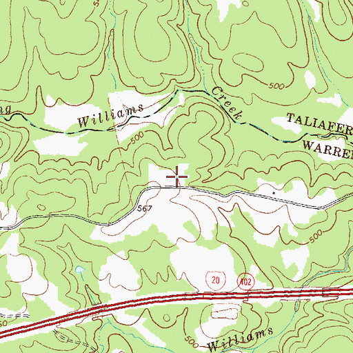 Topographic Map of Sallie Sims Cemetery, GA