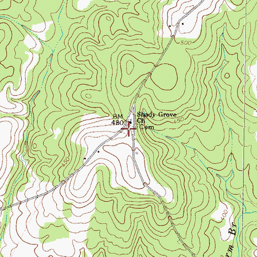 Topographic Map of Sally Grove Cemetery, GA