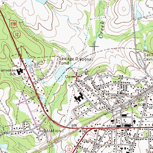 Topographic Map of Scott and Labor Home Society Cemetery, GA