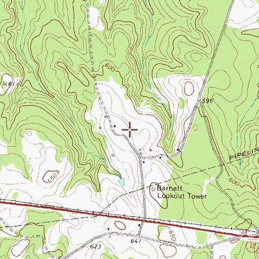 Topographic Map of Tucker Cemetery, GA