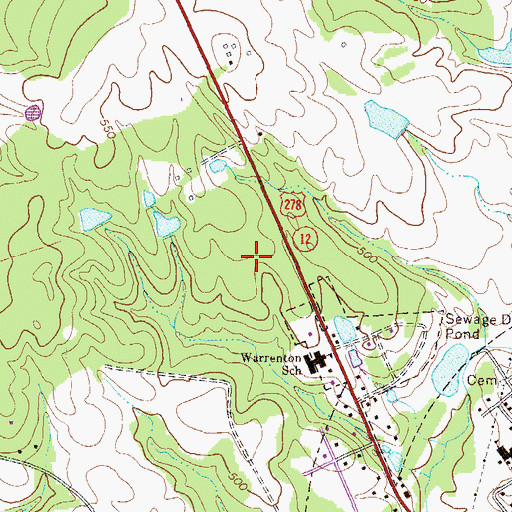 Topographic Map of Warren County High School, GA