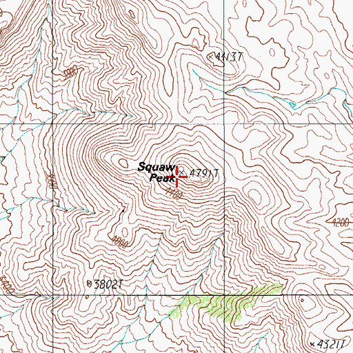 Topographic Map of Squaw Peak, AZ