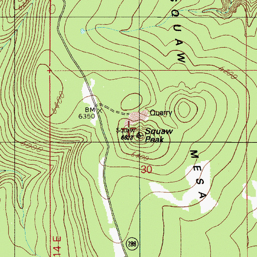 Topographic Map of Squaw Peak, AZ