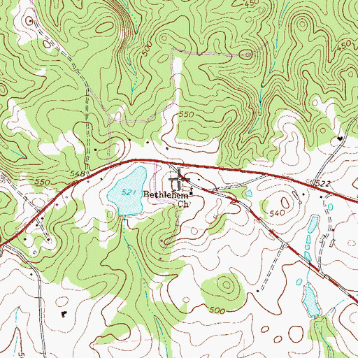 Topographic Map of Bethlehem Methodist Cemetery, GA