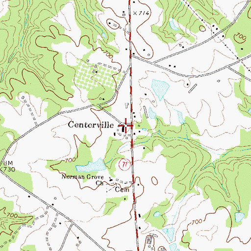 Topographic Map of Centerville School (historical), GA