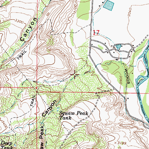 Topographic Map of Squaw Peak Canyon, AZ