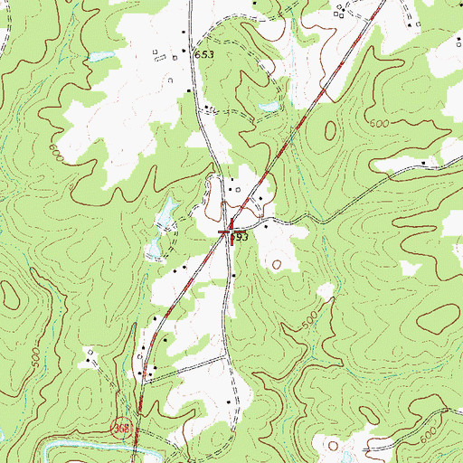 Topographic Map of Coldwater, GA
