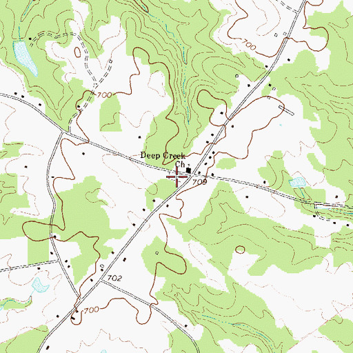 Topographic Map of Deep Creek Cemetery, GA