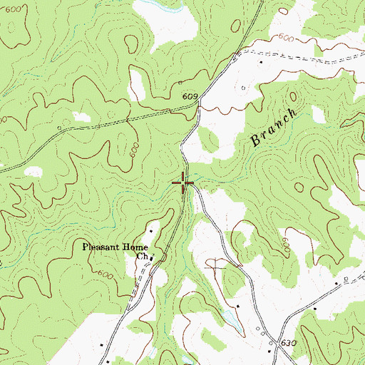 Topographic Map of Double Branch Church (historical), GA