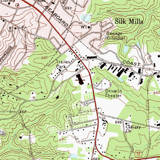 Topographic Map of East Plaza Shopping Center, GA