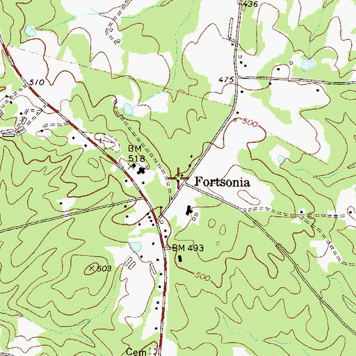 Topographic Map of Elam Church, GA