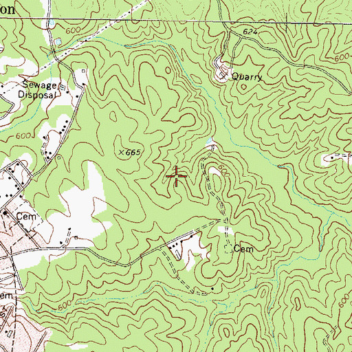 Topographic Map of Elbert County, GA