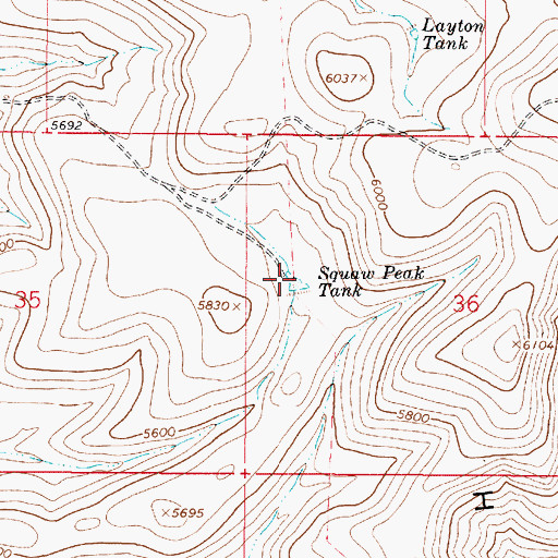 Topographic Map of Squaw Peak Tank, AZ