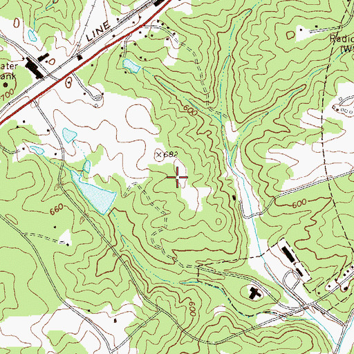 Topographic Map of Elbert County Middle School, GA