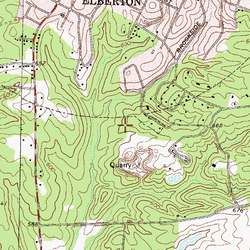 Topographic Map of Elberton City Hall, GA
