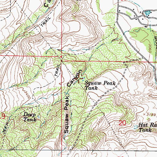 Topographic Map of Squaw Peak Tank, AZ