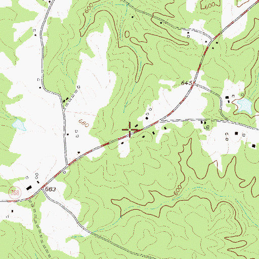 Topographic Map of Evergreen School (historical), GA