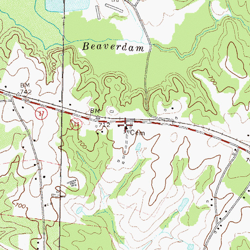 Topographic Map of Faith Baptist Church, GA