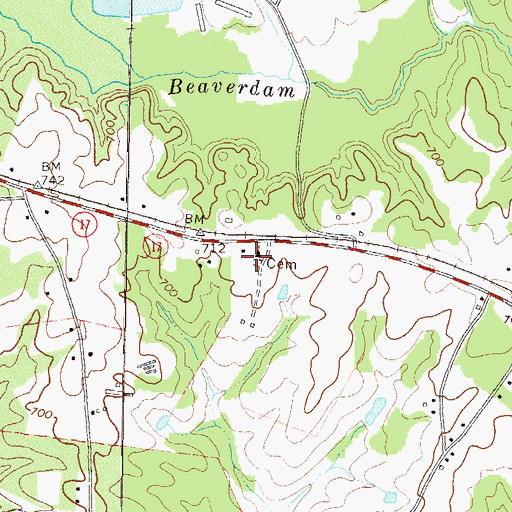 Topographic Map of Faith Cemetery, GA
