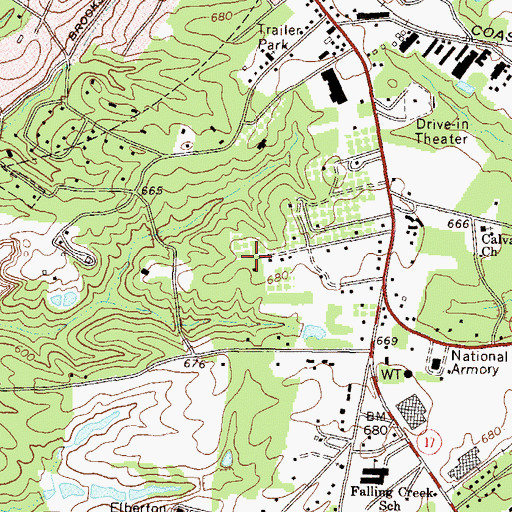 Topographic Map of Grace Church, GA