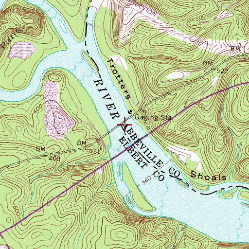 Topographic Map of Memorial Bridge, GA