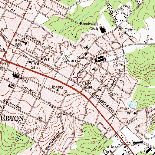 Topographic Map of Mount Zion Holiness Church, GA